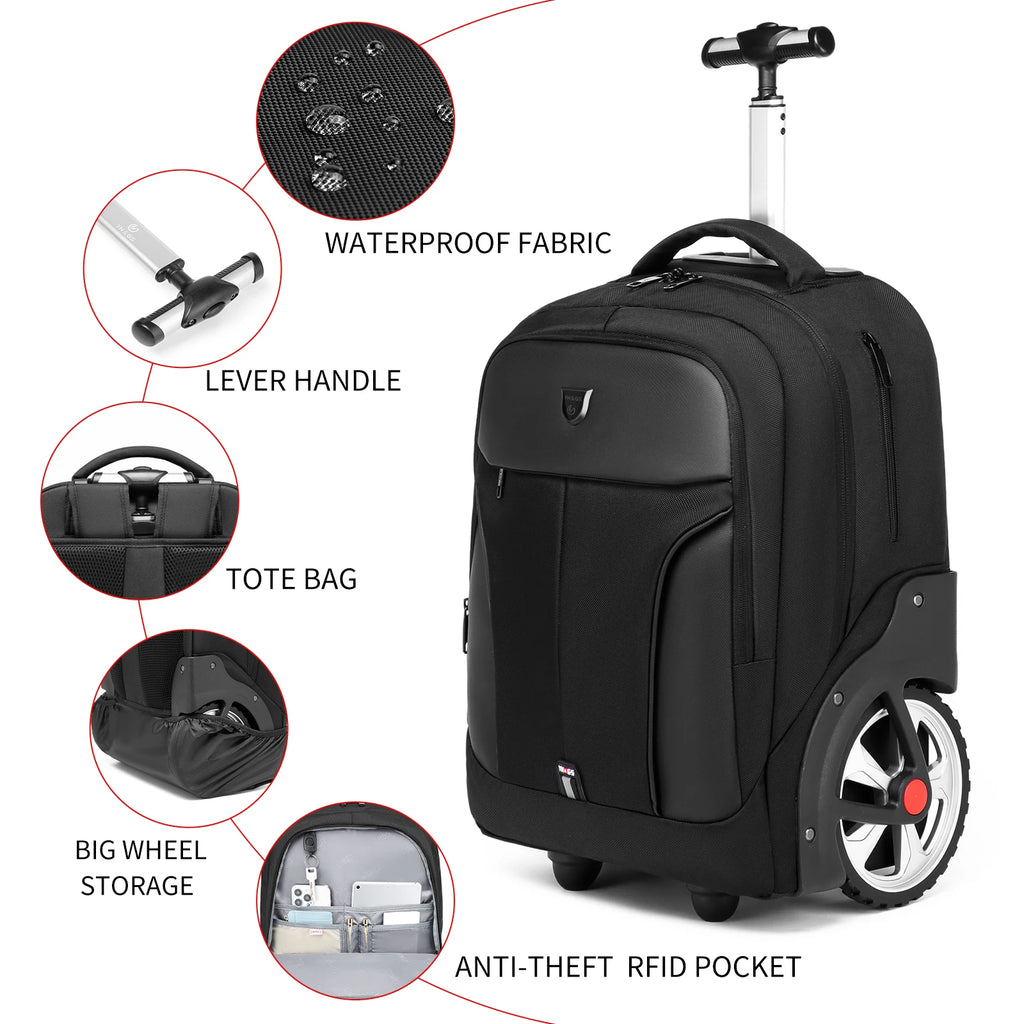 20 inch Rolling Luggage Backpack With Wheels Travel Suitcases Large Capacity Trolley Bags Multifinonal Laptop Carry on Backpack
