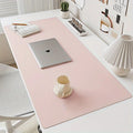 1 piece large size waterproof faux leather table mat - non-slip, solid color office mousepad and keyboard protection mat