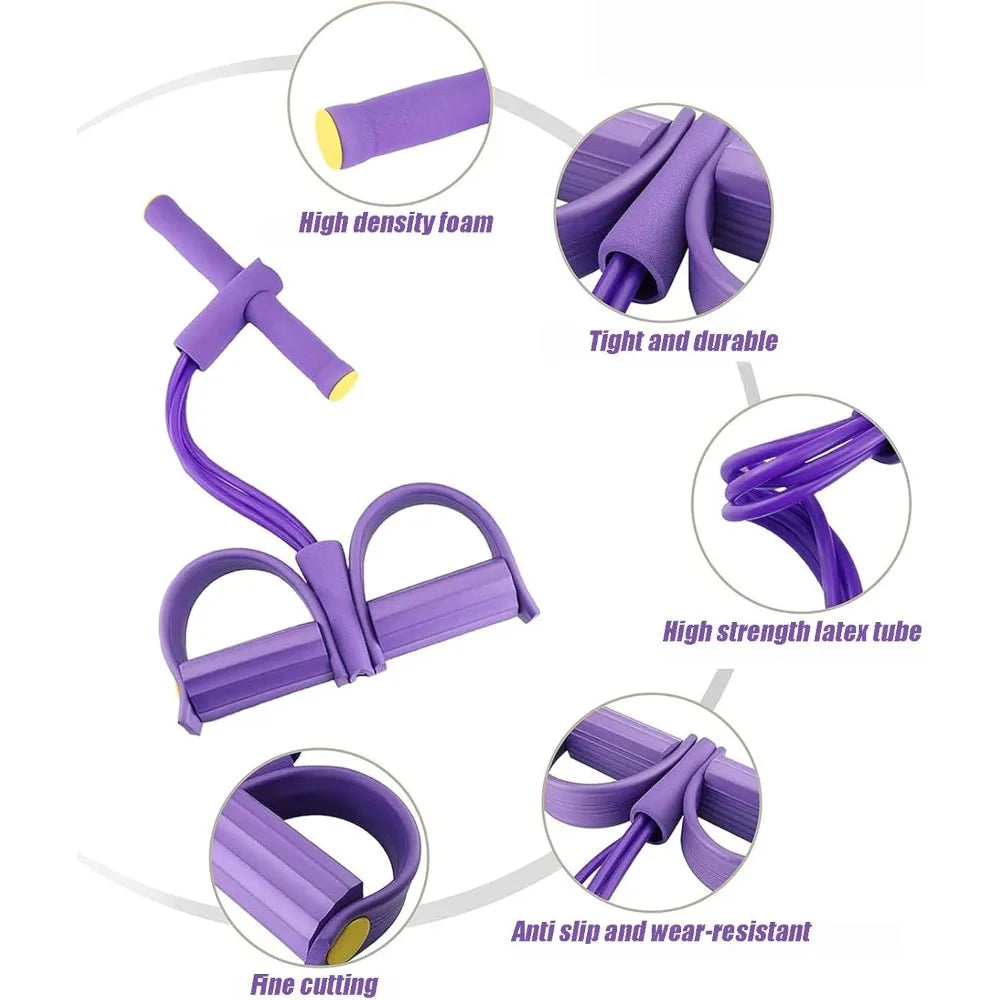 4-Tube Resistance Band Set – Multi-Function Home & Office Workout