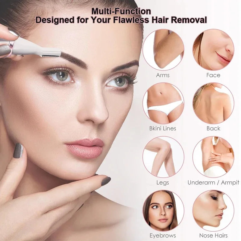 Electric Shaver For Woman Body Hair Removal Epilator Painless Cordless Trimmer Women Face Leg Bikini Razor 4 in 1 Hair Remover