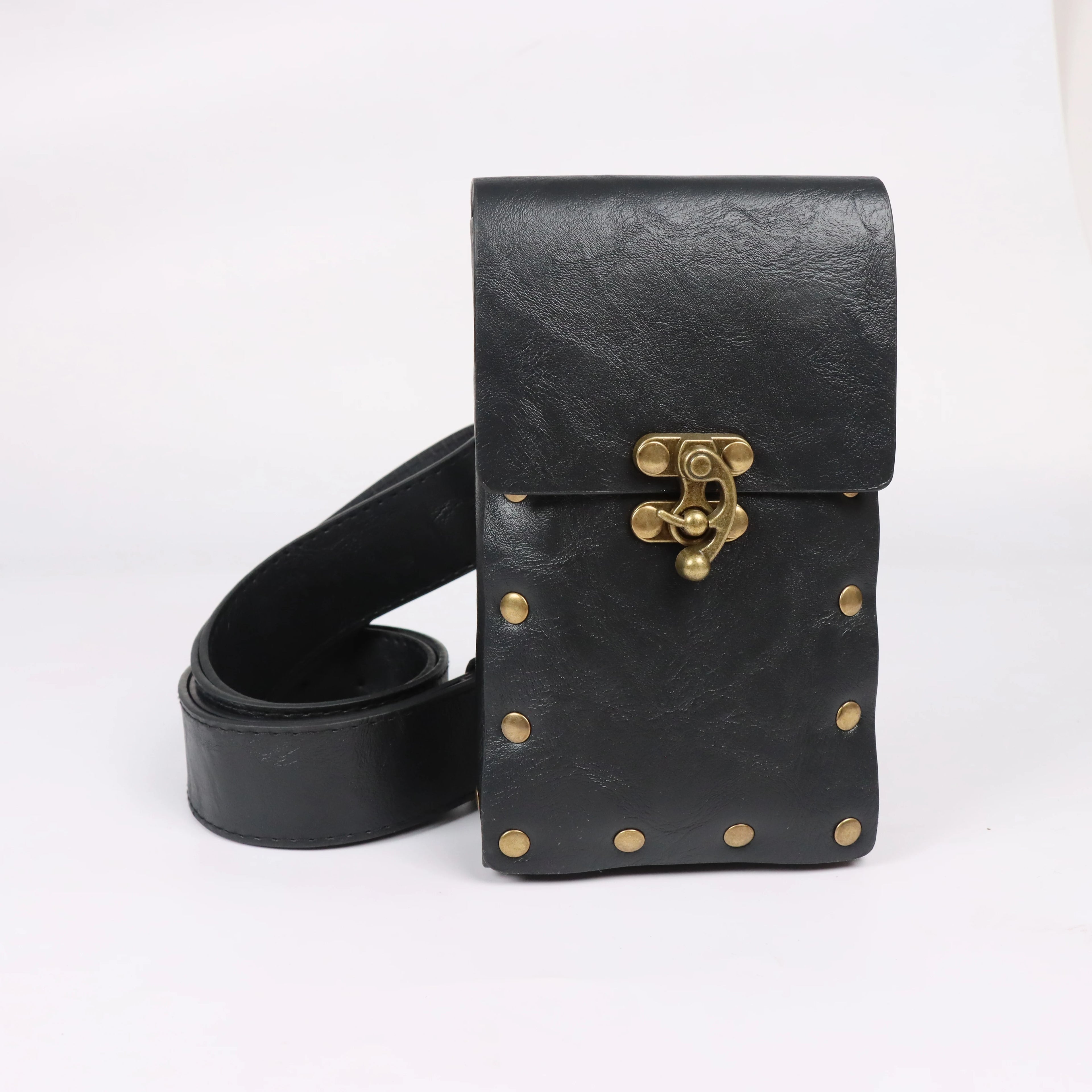 Renaissance Belt Pouch Set with 3 Leather Potion Bottles