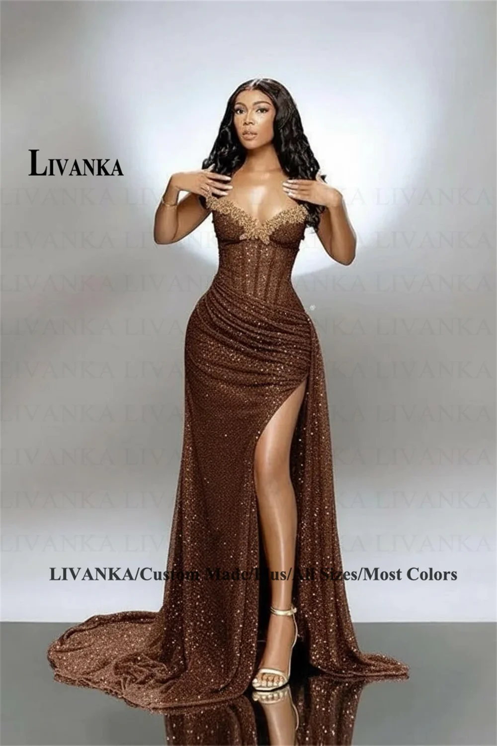 Sweetheart Mermaid Evening Gown – Beaded Floor-Length