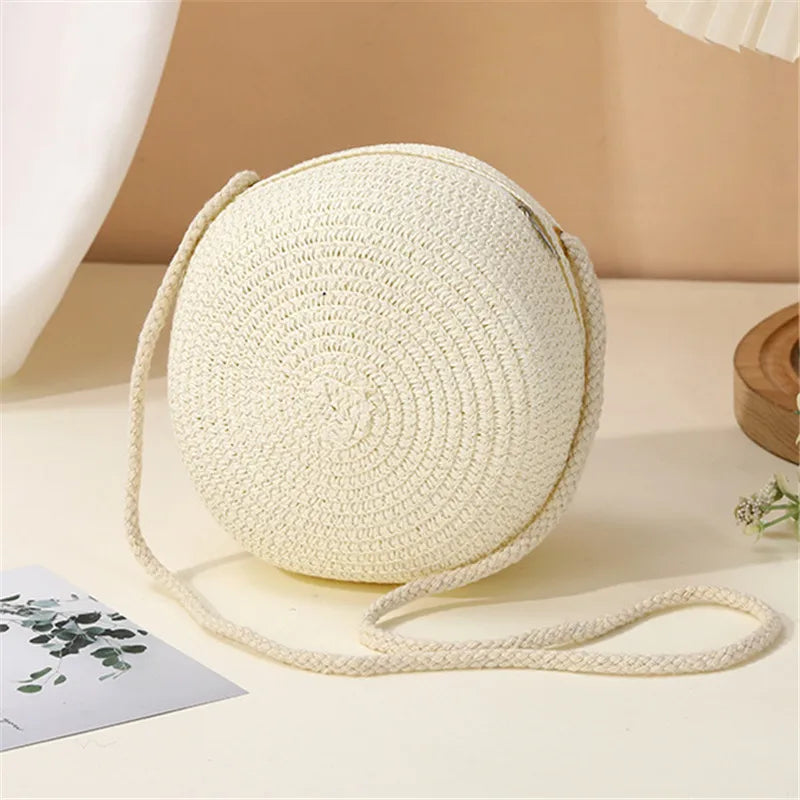 Handwoven Straw Shoulder & Crossbody Bag – Lock Closure, 7 Colors