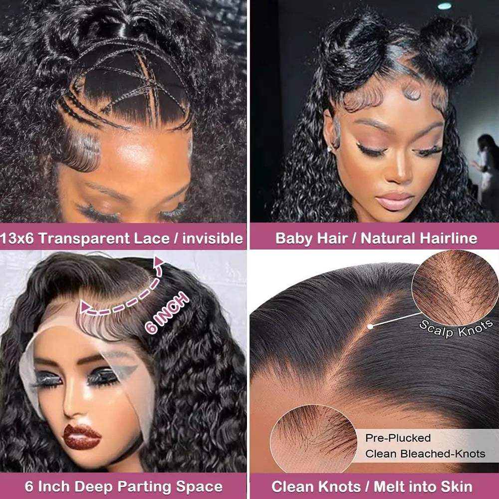 HD Transparent Jerry Curly Lace Front Human Hair Wig