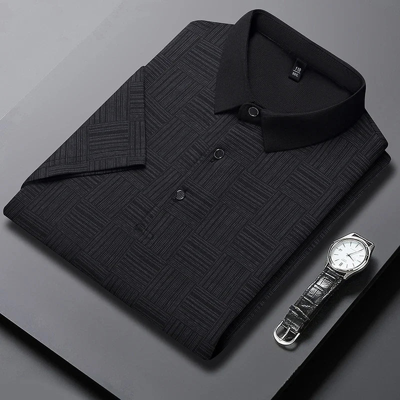 Men's Printed Business Casual Polo Shirt – 5 Colors, S–4XL