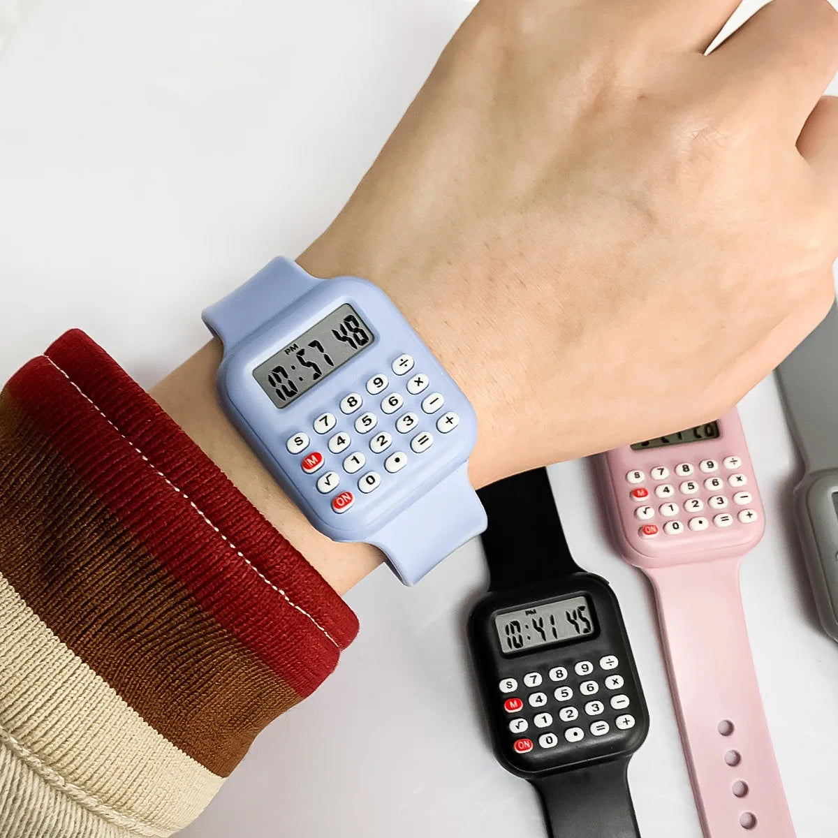 Creative Calculator Watch Cartoon LED Digital Kids Watch Fashion Sports Electronic Watch for Boys Girls Kids Student Gift Clock