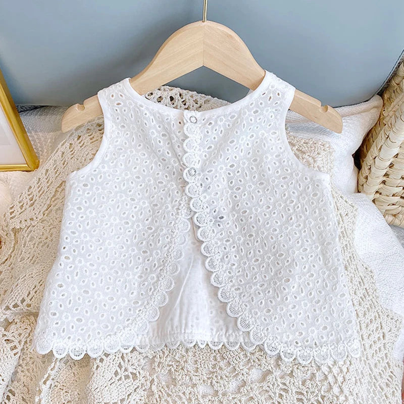 Baby Girls' Lace Vest & Shorts Set | Noir Belle