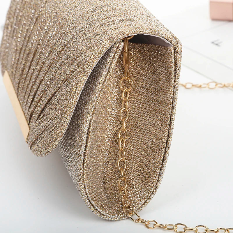 European and American sequined marriage party storage bag, women's dinner bag, chain single-shoulder women's evening dress bag