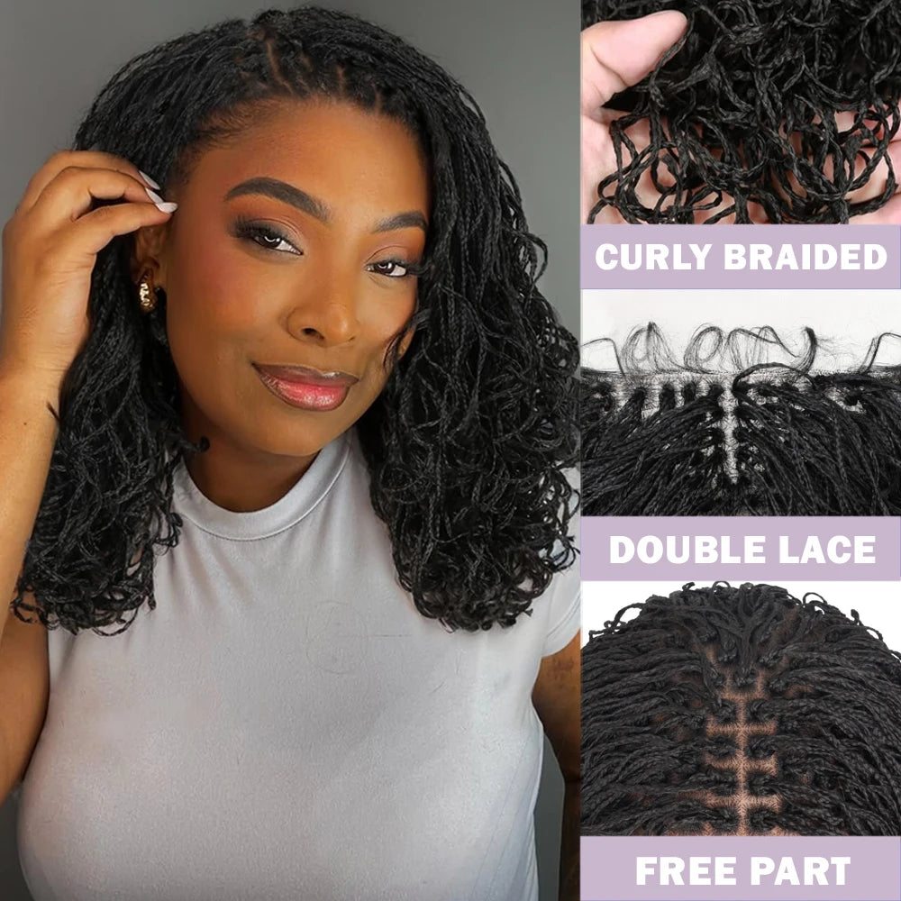 Curly Faux-Loc Lace Front Wig