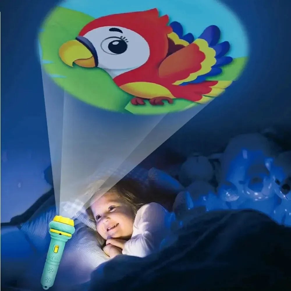 Chriyungel Kids Cartoon Projection Science Toy Flashlight