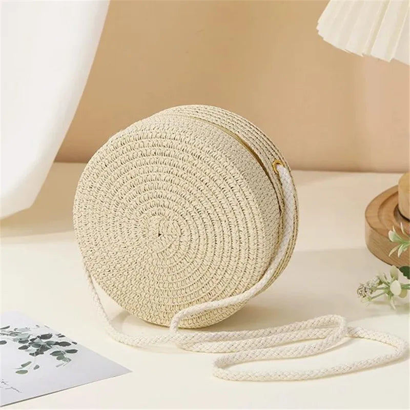 Handwoven Straw Shoulder & Crossbody Bag – Lock Closure, 7 Colors