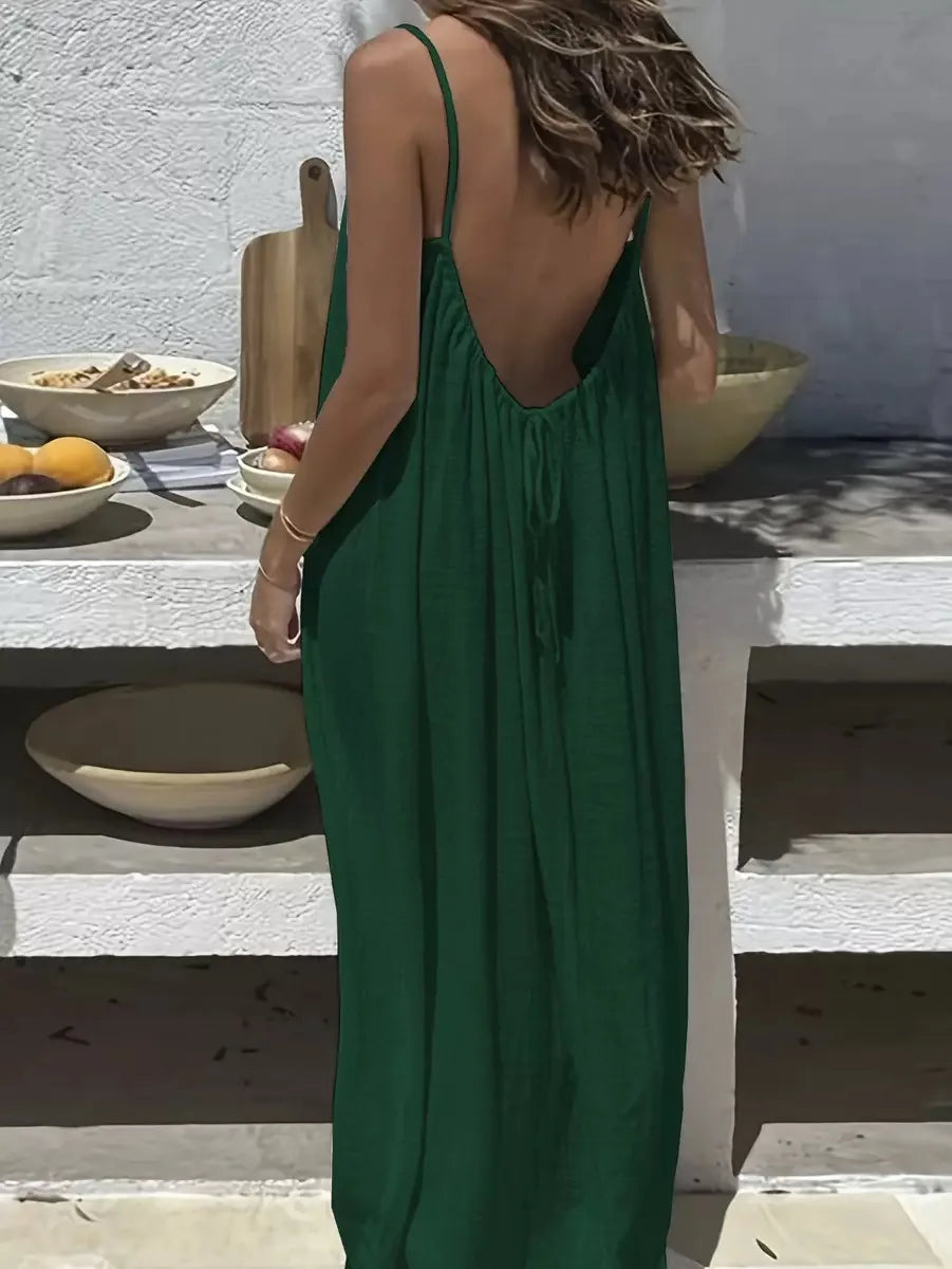 Backless Loose Slip Dress – Breathable Lazy-Style Loungewear