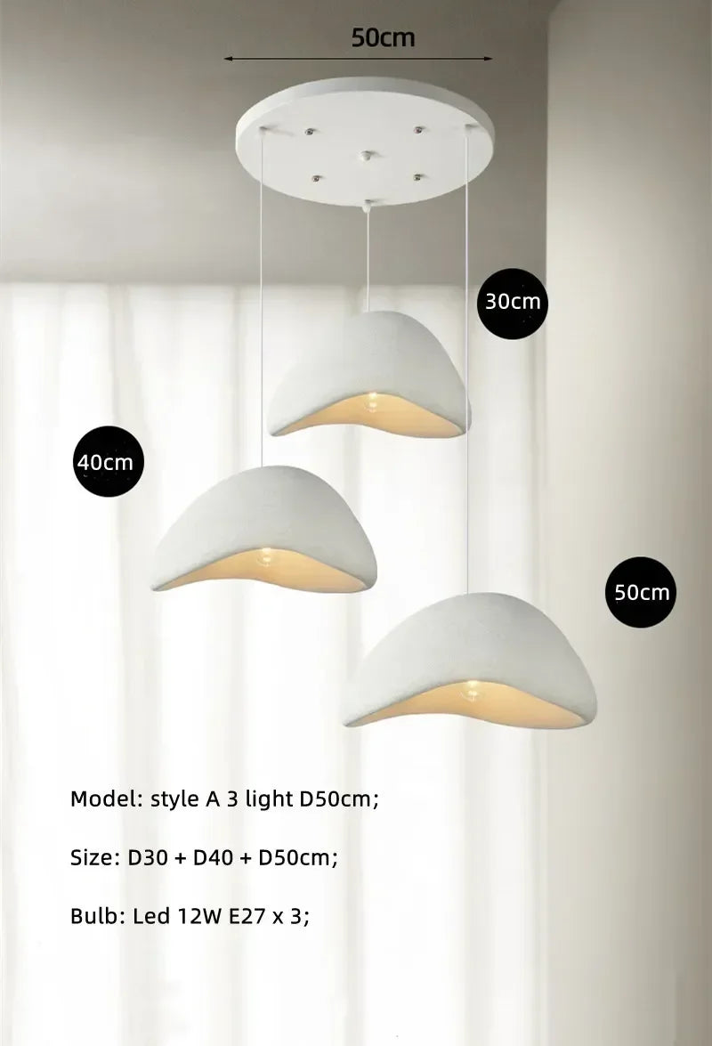 Wabi-Sabi LED Pendant Light – Modern Resin Chandelier for Living & Dining Rooms