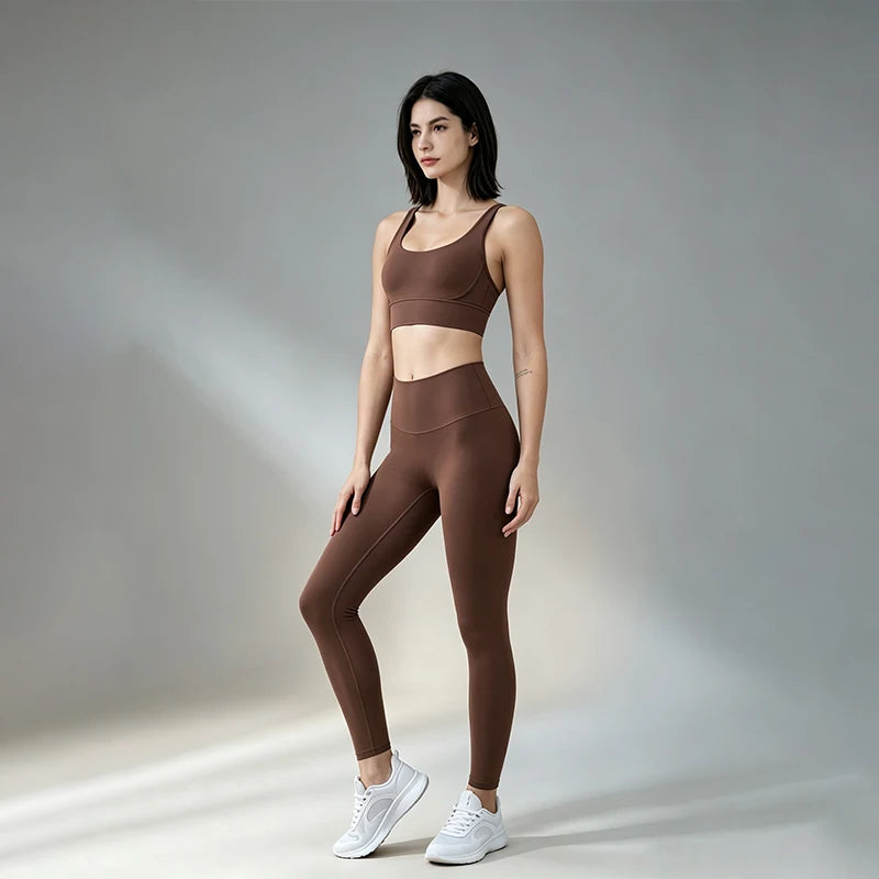 TRY TO BN Yoga Set 2 Piece Sport Bra High Waist Leggings Women's Tracksuit Fitness Tummy Control Squat Proof Workout Gym Clothes