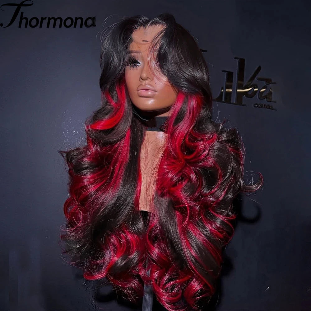 200% Balayage Blonde Highlight 13x6 Lace Front Wig Body Wave Wig Synthetic HD Ombre Honey Blonde Mixed Color Lace Frontal Wig