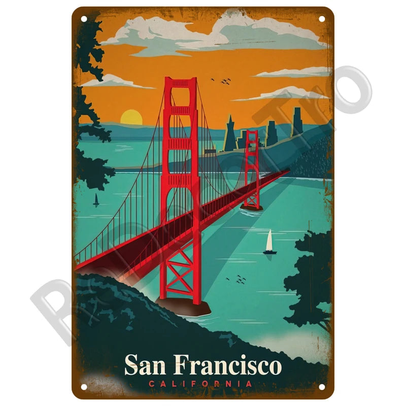 Metal Beach Bar Surf Club Tin Sign – Summer Wall Art