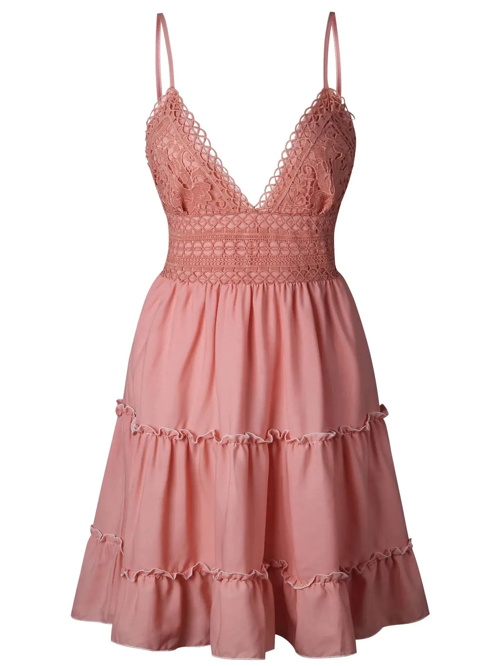 Women's Lace-Trim Strappy Dress