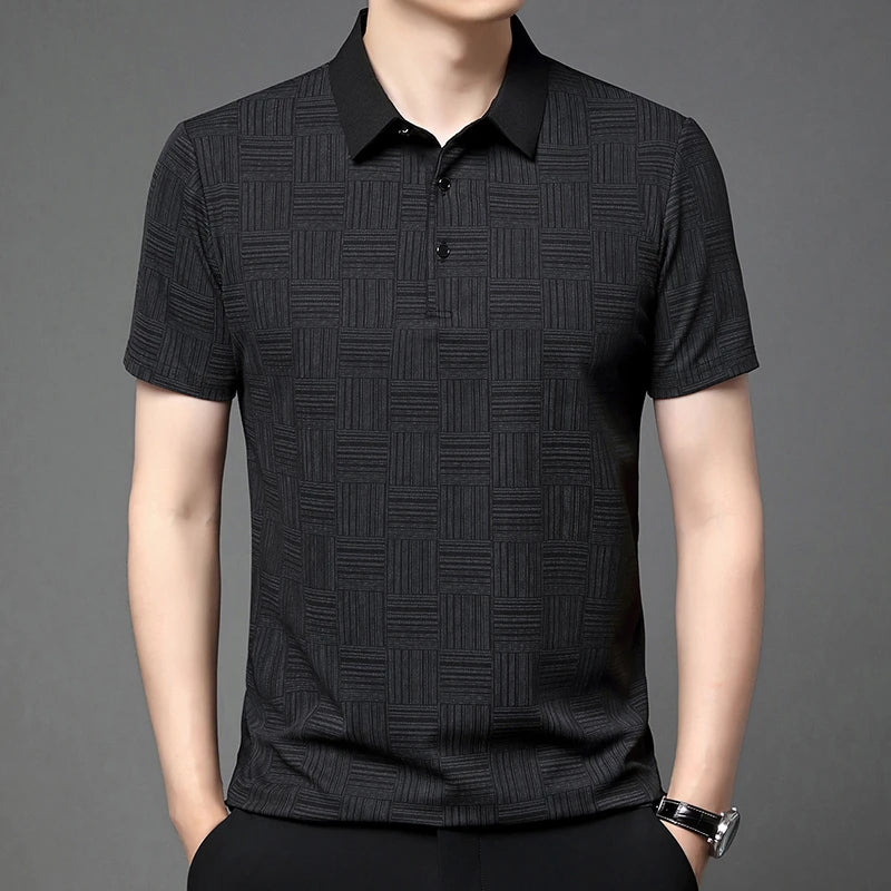 Men's Printed Business Casual Polo Shirt – 5 Colors, S–4XL