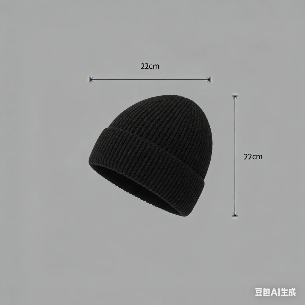 Autumn  Winter Short Warm Melon Hat Men Knitted Round Top Brimless Cold Hat Women Street hip-hop Wool Beanie