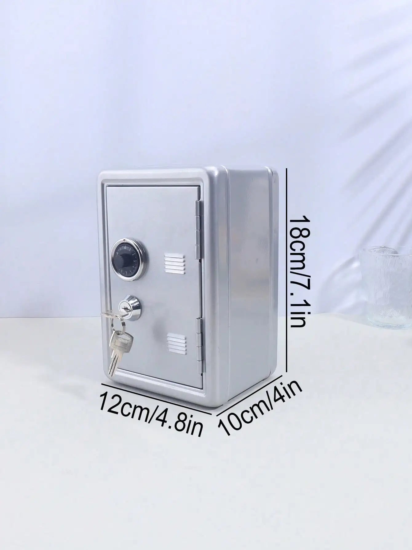 Home Mini Safe - Small Lockable Storage Box With Combo & Key, Protects Valuables, Cash, Documents & Personal Jewelry