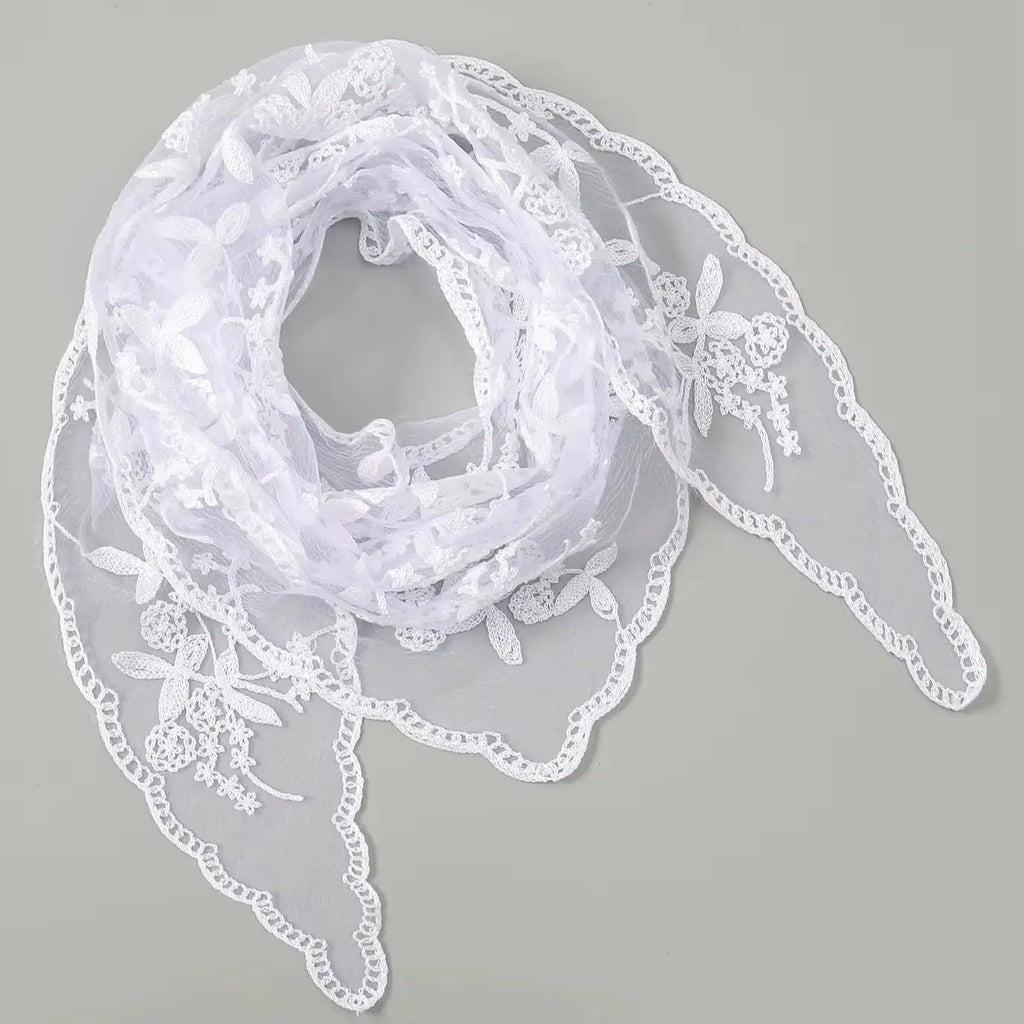 Fashion Ins Lace Hair Scarf Women Retro Triangle Hair Bands Vintage Triangular Headscarf Girls Elegant Headwear Hair Accessories