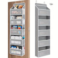 5-Shelf Hanging Storage Organizer - Behind Door Anti-Tilt 5 Large Capacity Pockets Suitable for Bedroom Bathroom