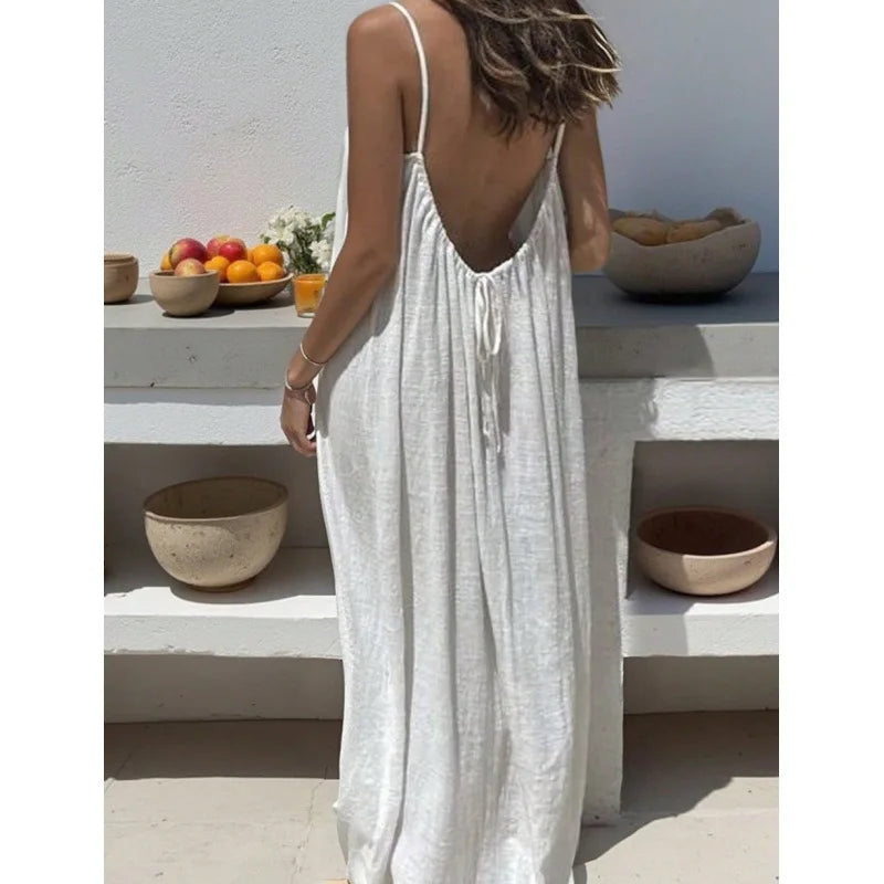Backless Long Loose Maxi Dress