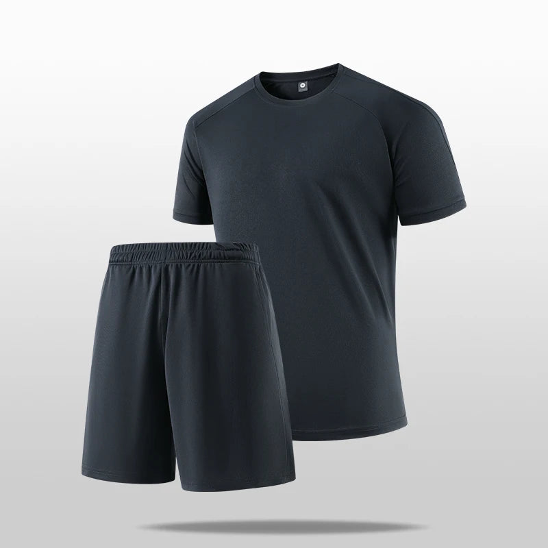 Men Sport Set – Short-Sleeve Top & Shorts, 4 Colors