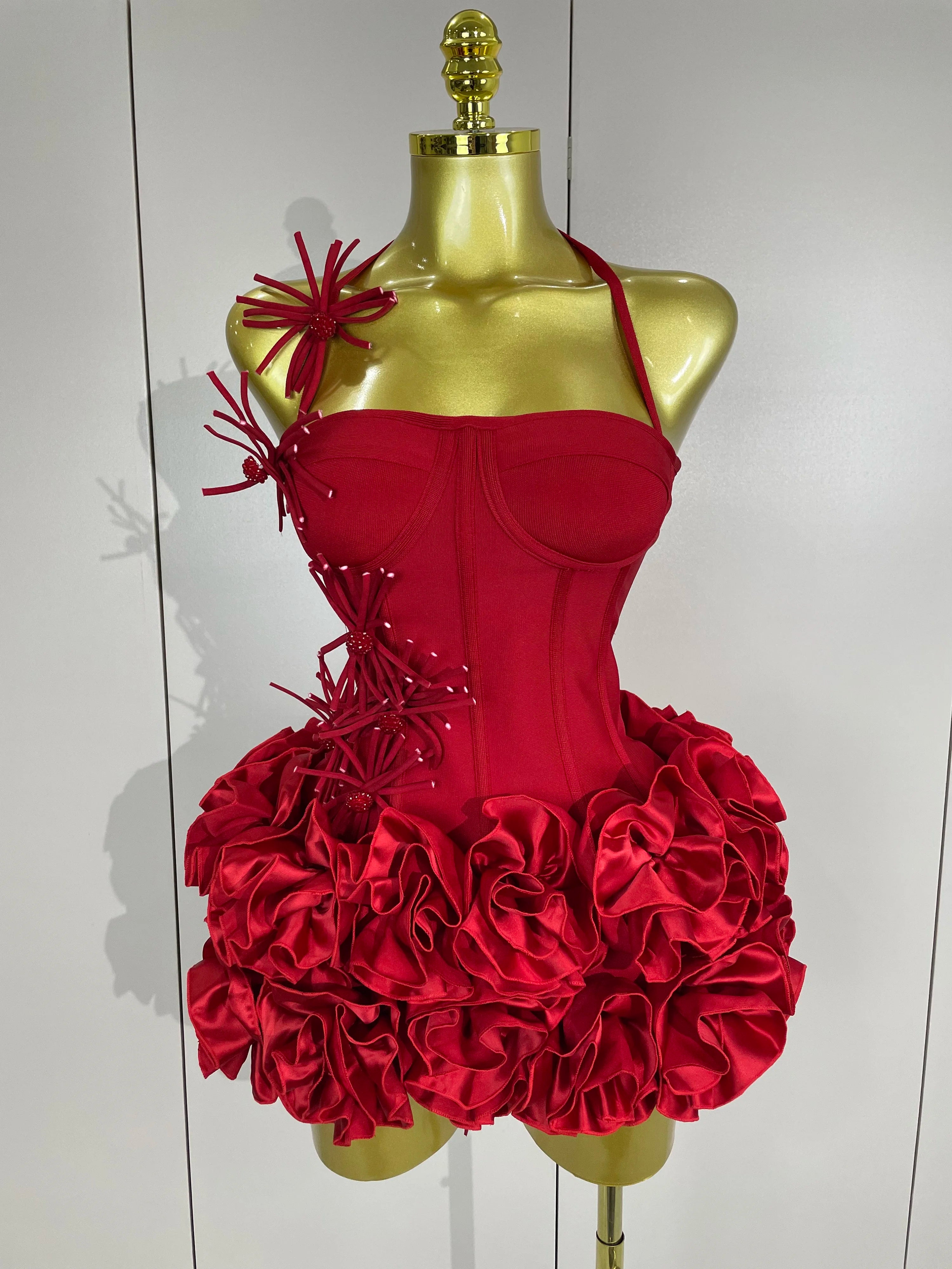 Halter Bandage Two-Piece Party Gown Set – Club & Prom