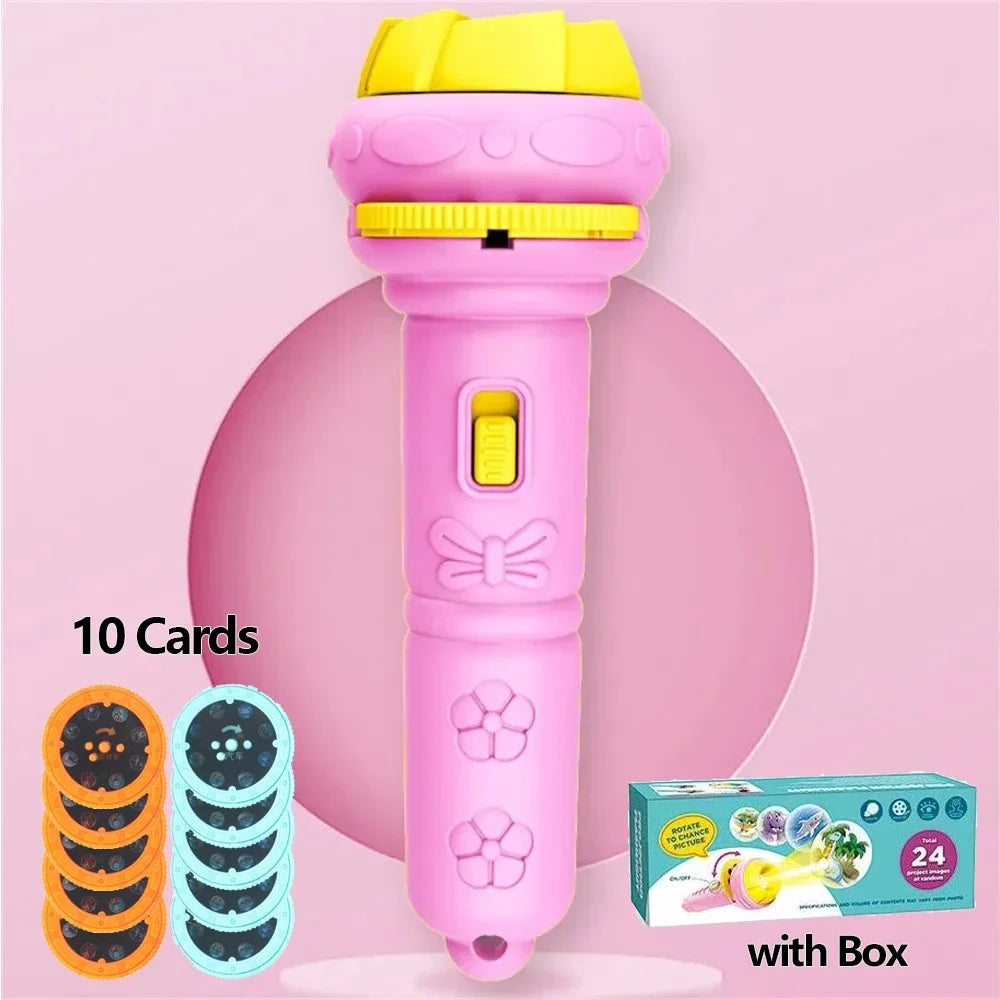 Chriyungel Kids Cartoon Projection Science Toy Flashlight