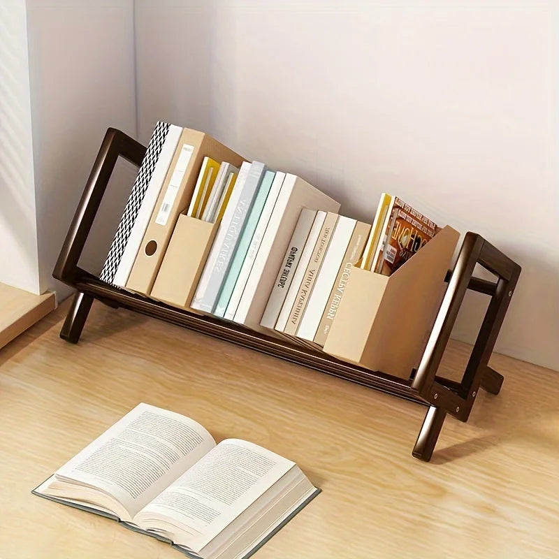 Bamboo Desktop Bookshelf – Decorative Desk Shelf