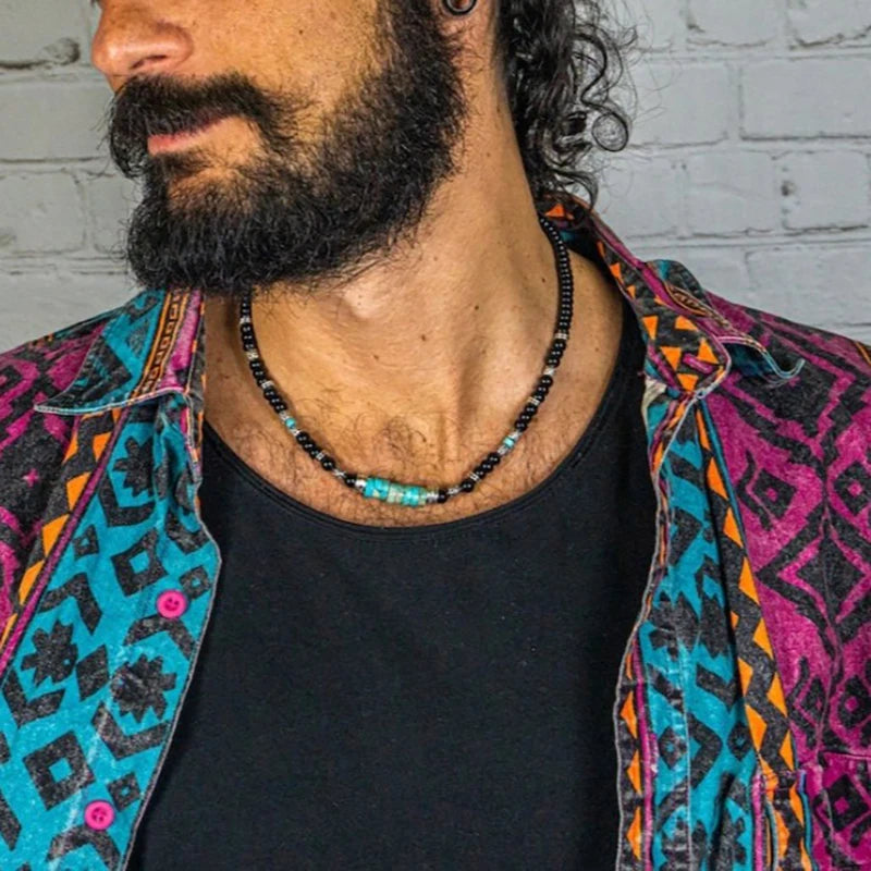 1PC 2026 Trend Vintage Ethnic Bohemia Wooden Beaded Necklace for Men Hippie Boho Necklace Man Accessories Tribal Jewelry