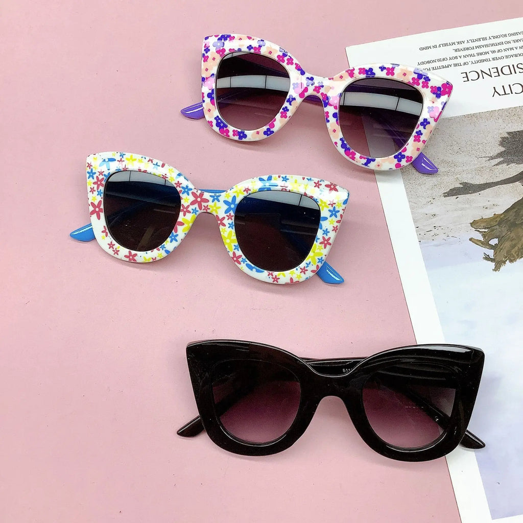 Fashionable New Travel Bag Flower Children's Sunglasses Anti UV Baby Boys And Girls Eye Protection Glasses