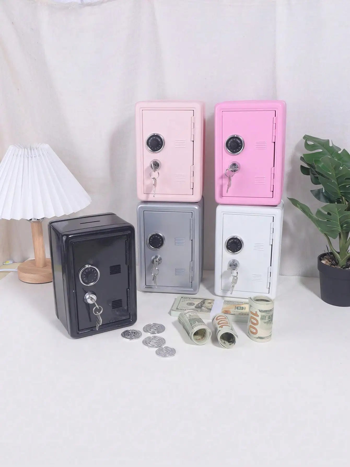 Home Mini Safe - Small Lockable Storage Box With Combo & Key, Protects Valuables, Cash, Documents & Personal Jewelry