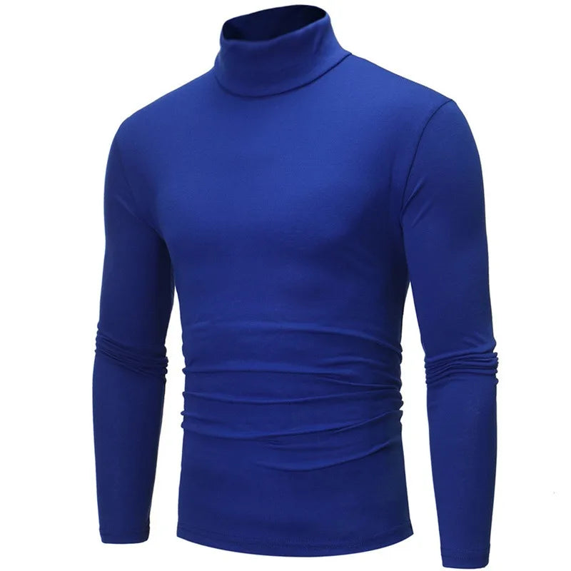 Men's Slim Fit High Neck Long Sleeve T-Shirt