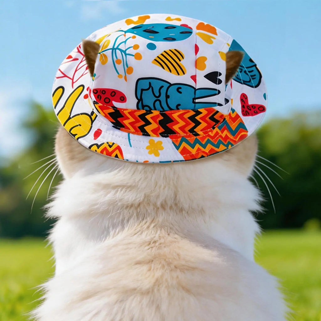 Adjustable Pet Sun Hat – UV Protection Fisherman Hat for Cats & Dogs