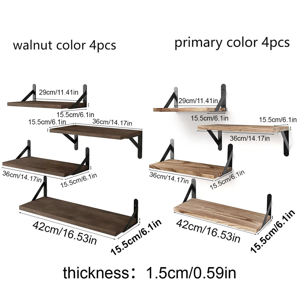 Floating Wood Wall Shelves – Mounted Display & Storage