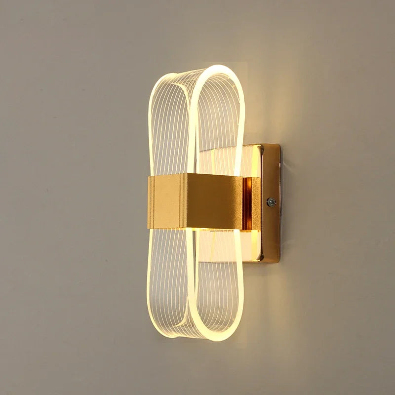 Nordic Luxury Wall Lamp LED Bedside Lamp Aluminum Wall Light Modern Living Room Background Wall Decorative Light