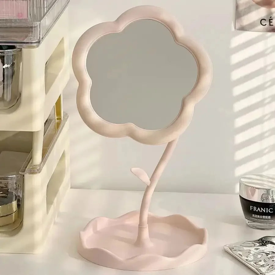 Flower-Shaped Desktop Dressing Mirror – 3 Colors