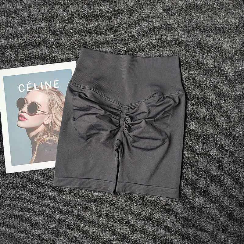 Summer Seamless Yoga Shorts High Waist Workout Shorts Women Sexy Booty Tummy Control Gym Leggings Breathable Running Shorts