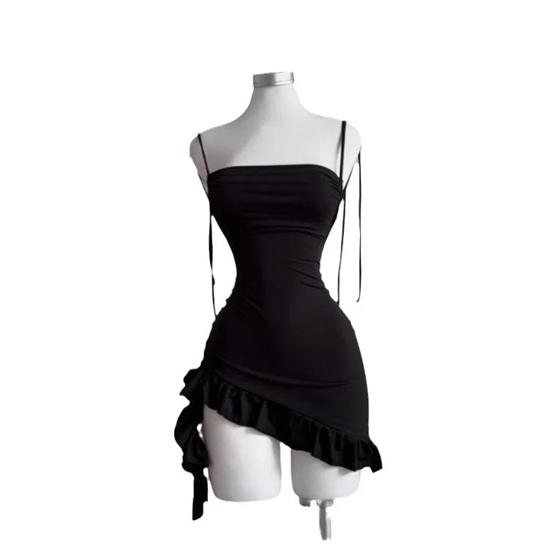 Sleeveless Backless Lace-Up Bodycon Mini Club Dress