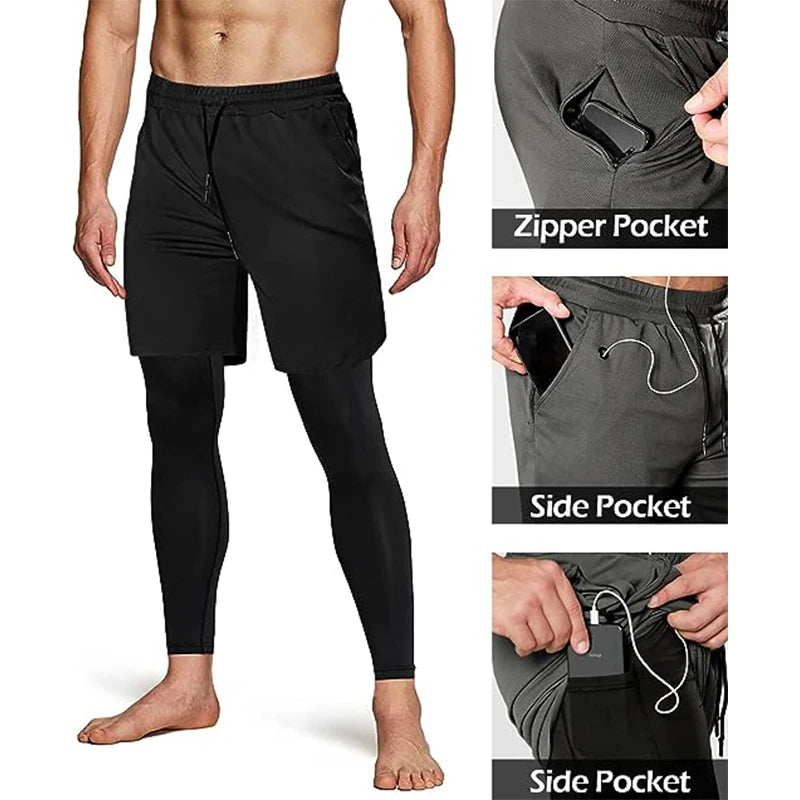 Men's 2-in-1 Sport Training Pants – Gym & Jogging Trousers