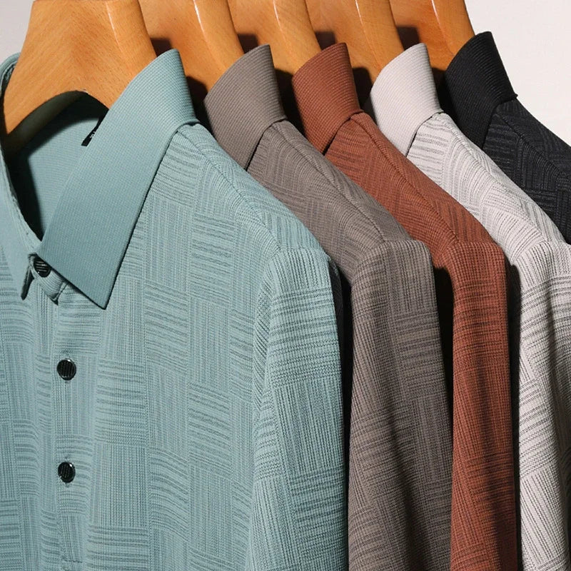 Men's Printed Business Casual Polo Shirt – 5 Colors, S–4XL