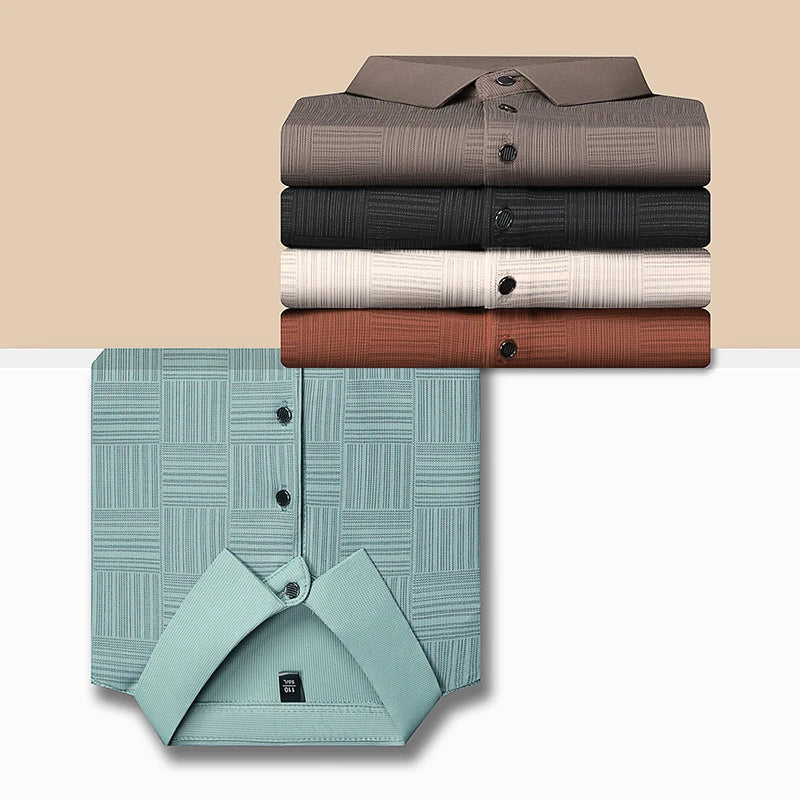 Men's Printed Business Casual Polo Shirt – 5 Colors, S–4XL
