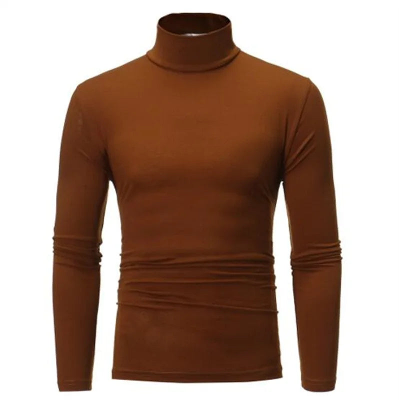 Men's Slim Fit High Neck Long Sleeve T-Shirt