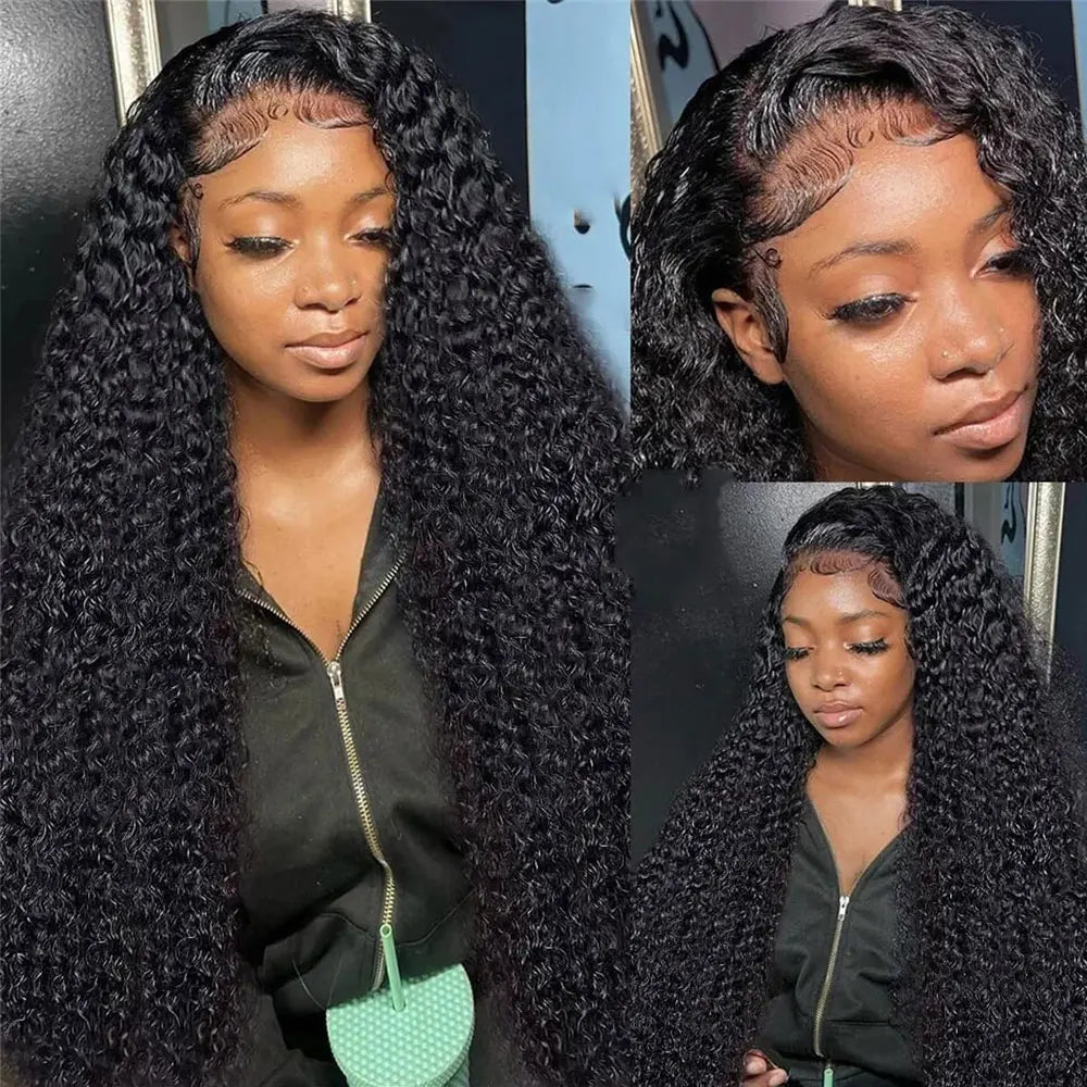 HD Transparent Jerry Curly Lace Front Human Hair Wig