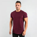 T Shirt Men Casual Short Sleeve Muscle Joggers Bodybuilding Tshirt Male Gym Fitness Tops Tee Streetwear Slim Fit Summer T-shirt