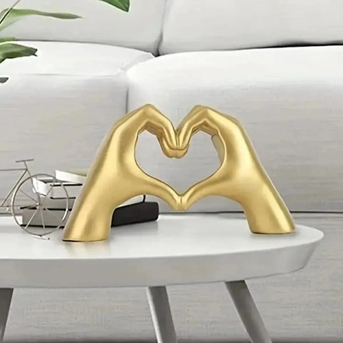 10cm 1Pc Heart Hand Gesture Sculpture Modern Abstract Finger Statue Personalized Desktop Home Decor Ornament