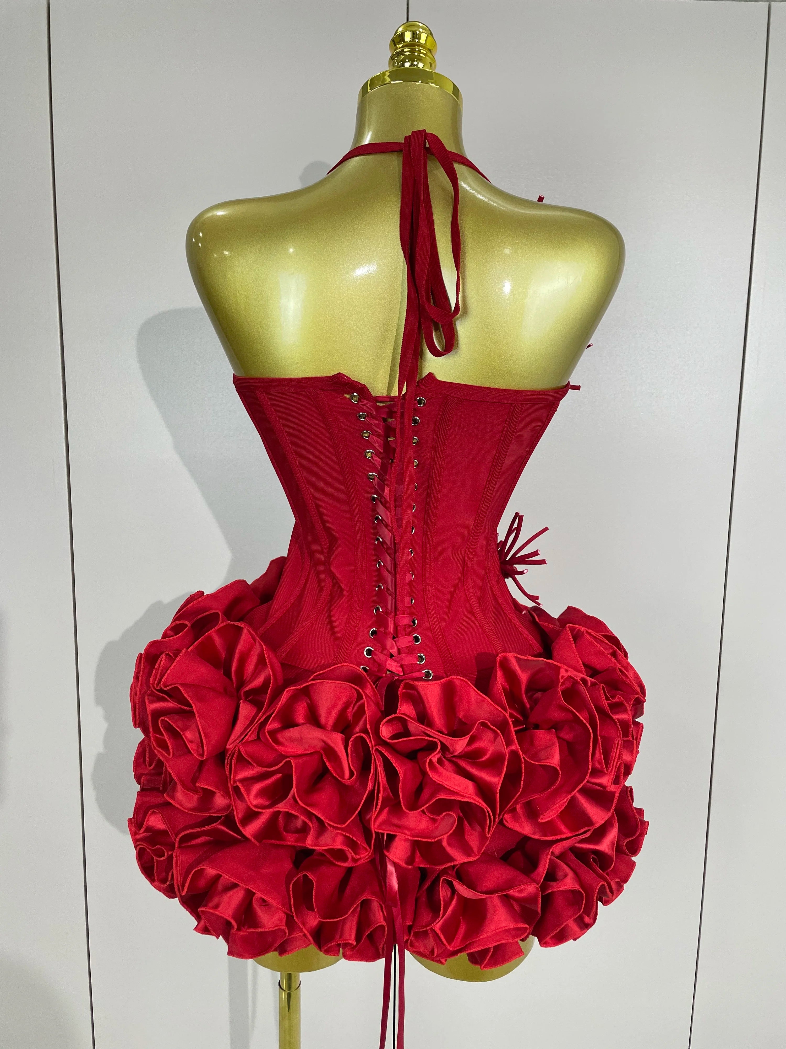 Halter Bandage Two-Piece Party Gown Set – Club & Prom