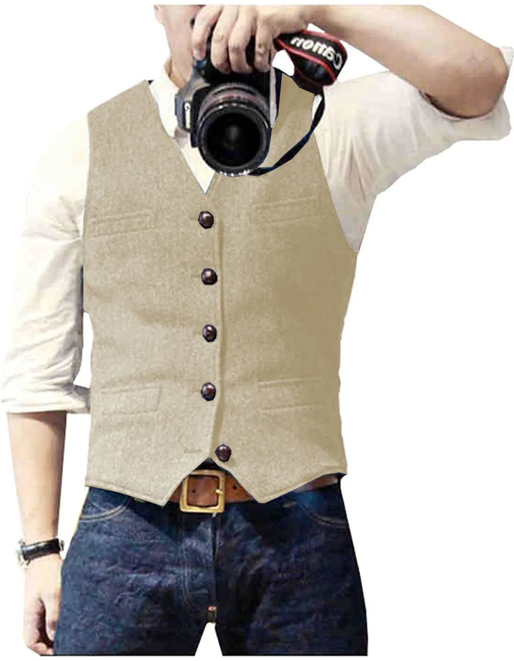Men's Wool Herringbone Tweed Suit Vest – Formal Waistcoat